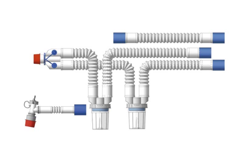 Breathing circuits with two water traps, model 3405/5605